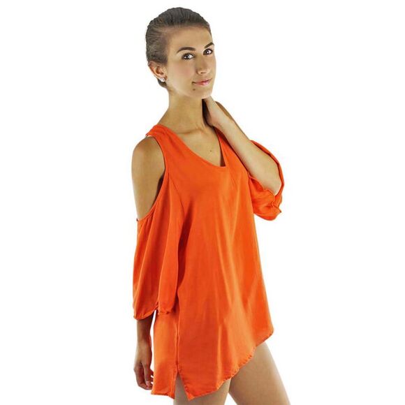 Oversize Boho Top With Peek-A-Boo Shoulders - Picture 4 of 4